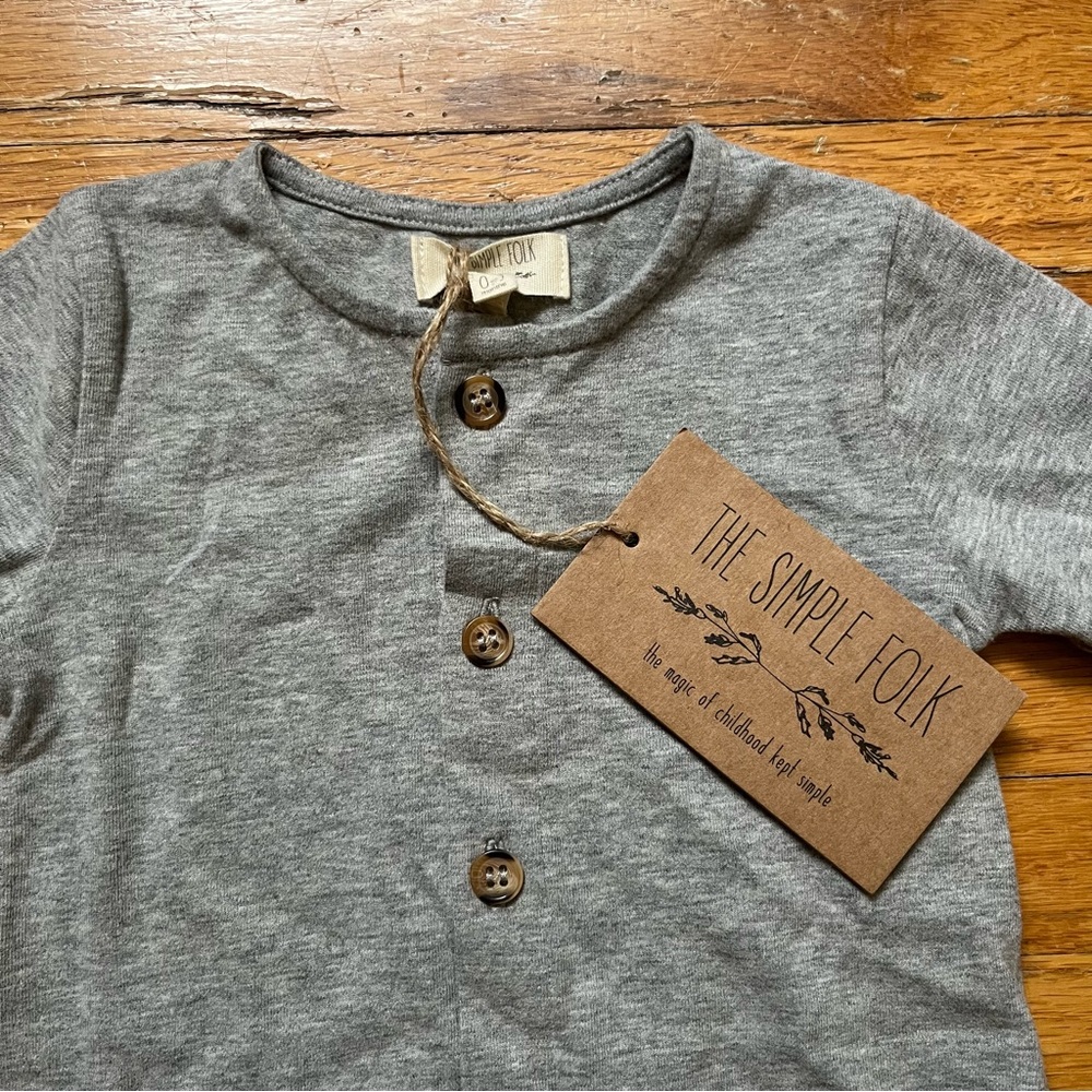 The Simple Folk Playsuit Gray 0-3 Months
